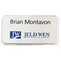 Silver Framed Name Badge w/Full Color Imprint & Personalization (2 15/16" x 1 5/8")